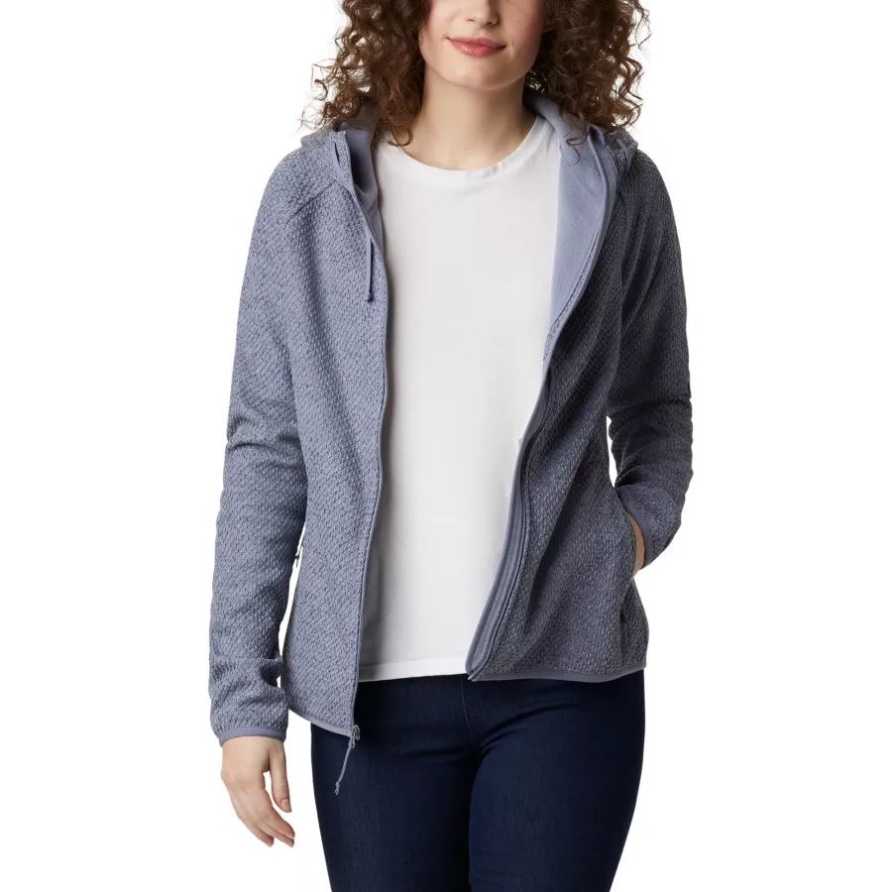 Damen-Pacific-Point-Fleece-Hoodie Columbia New Moon/Nocturnal