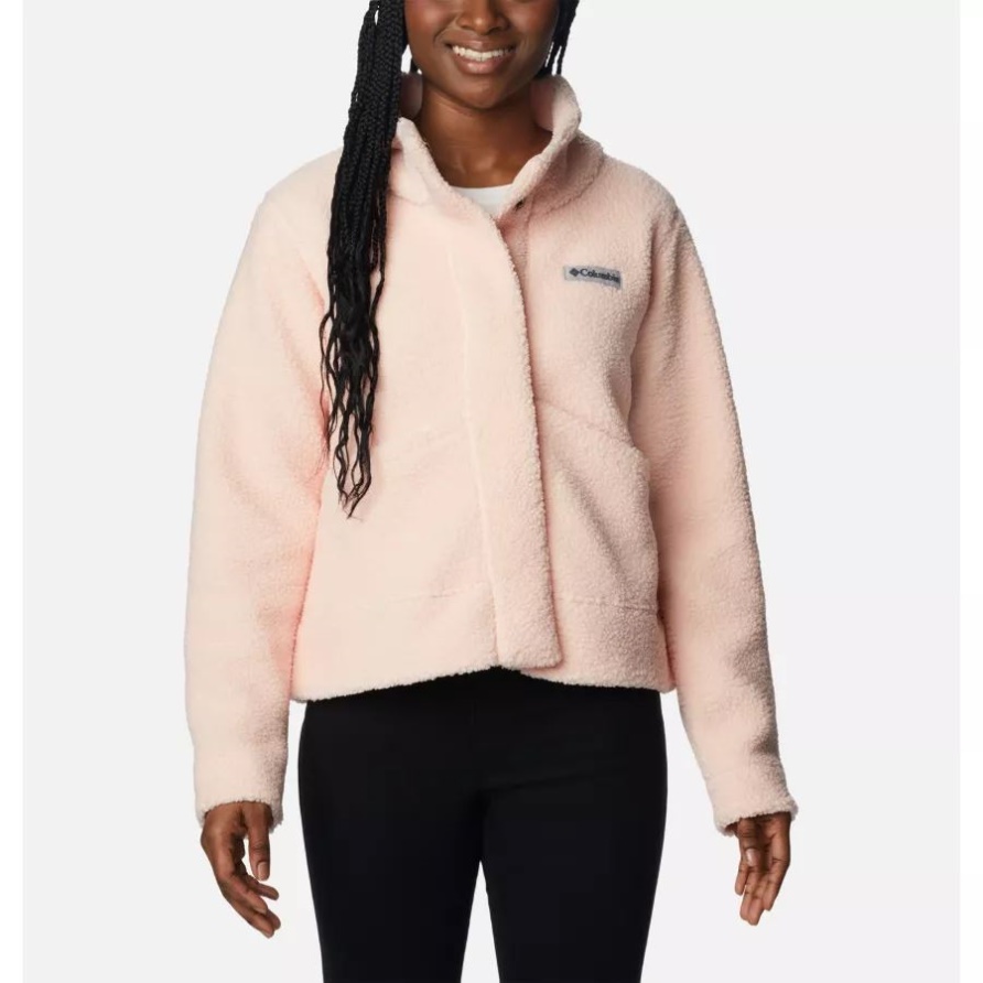 Damen-Panorama-Snap-Fleecejacke Columbia Peach Blossom