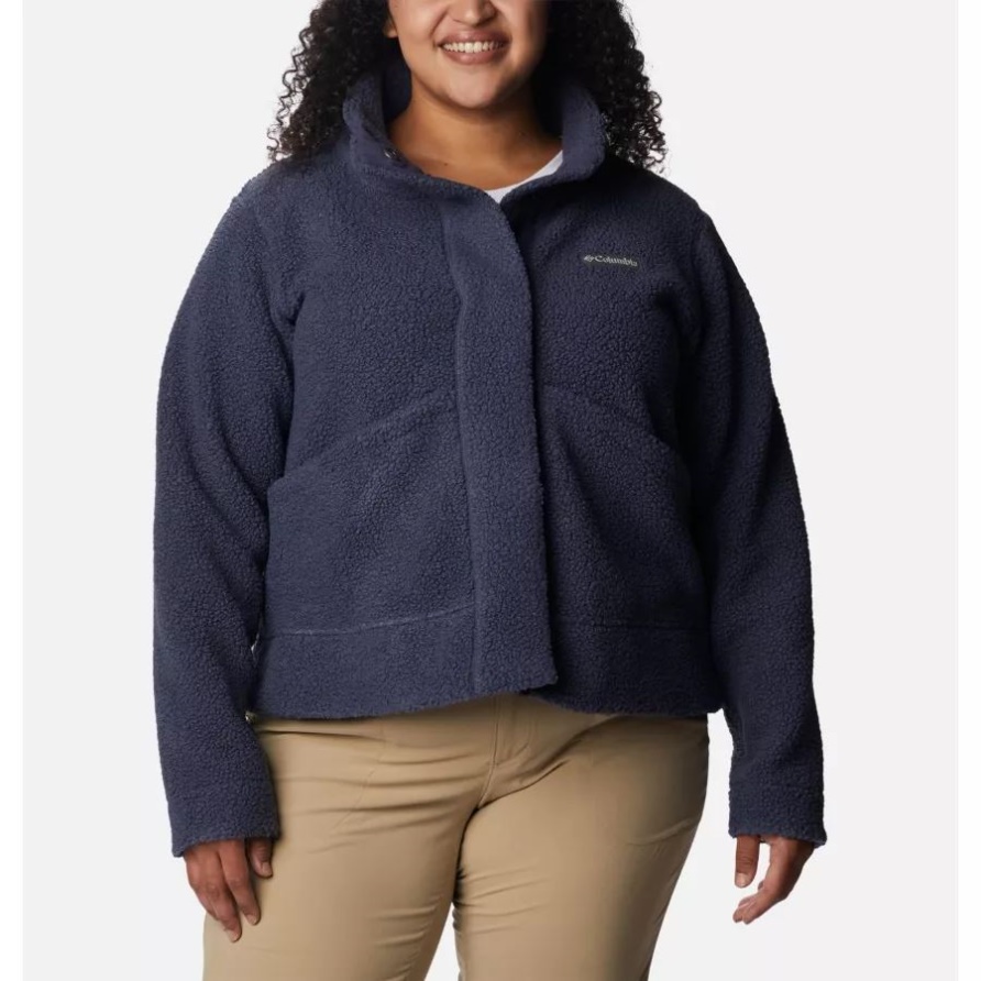 Damen-Panorama-Snap-Fleecejacke In Übergröße Nachtaktiv Columbia