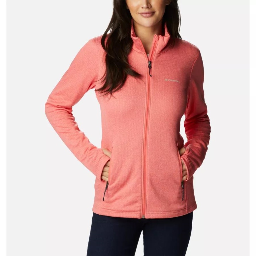 Park View Grid Fleece Für Damen Mit Durchgehendem Reißverschluss Blush Pink Heather Columbia