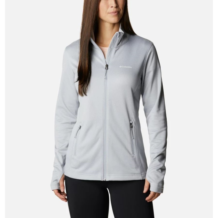 Park View Grid Fleecejacke Mit Durchgehendem Reißverschluss Für Damen Cirrus Grey/Heide Columbia
