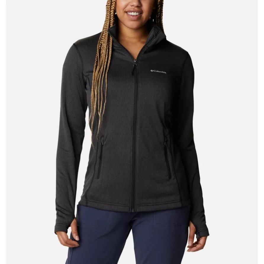 Park View Grid Fleecejacke Mit Durchgehendem Reißverschluss Für Damen Columbia Black Heather