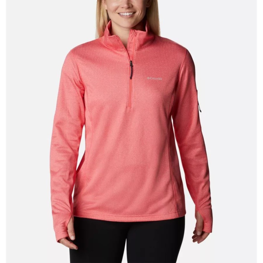 Park View Damen-Fleece Mit Halbem Reißverschluss Columbia Blush Pink Heather