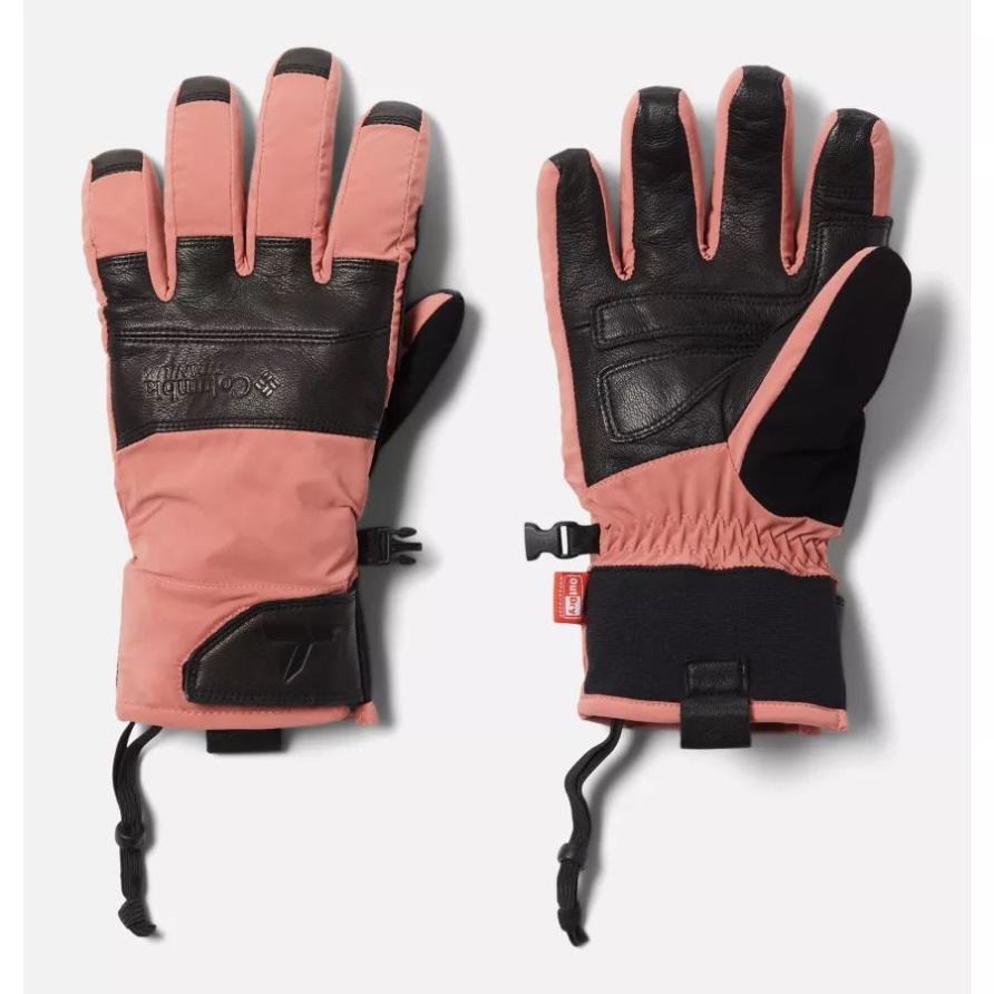 Damen-Peak Pursuit-Handschuhe Columbia Dark Coral/Black
