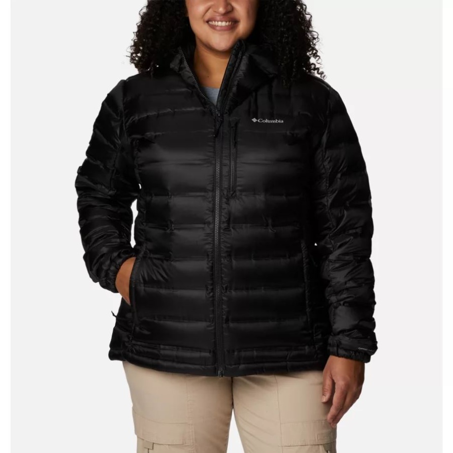 Damen-Pebble-Peak-Daunenjacke Mit Kapuze Plus Größe Columbia Black