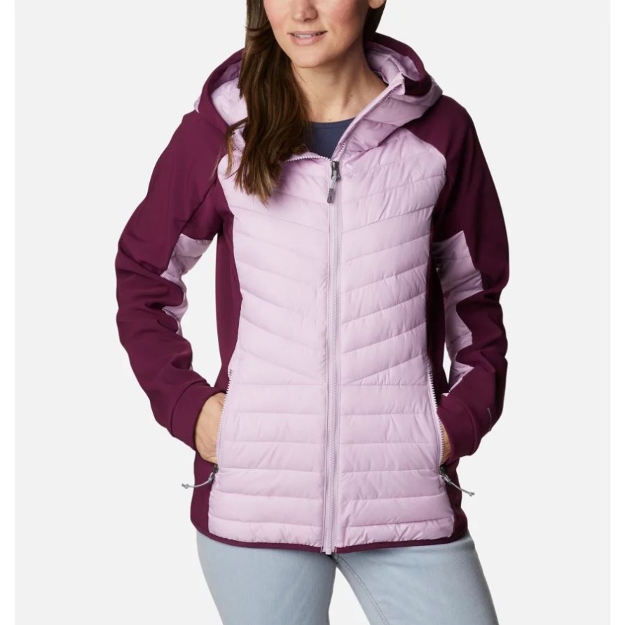 Damenpuder Lite Hybrid-Kapuzenjacke Columbia Aura/Marionberry