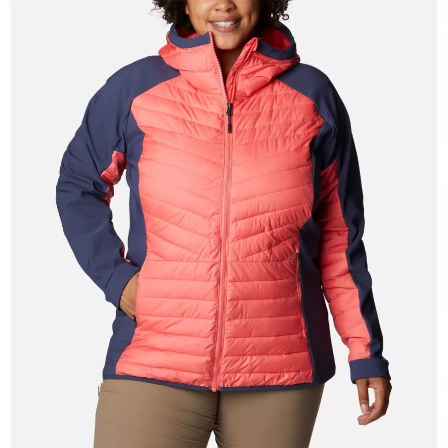 Damenpuder Lite-Hybrid-Kapuzenjacke Plus Größe Columbia Blush Pink/nocturnal