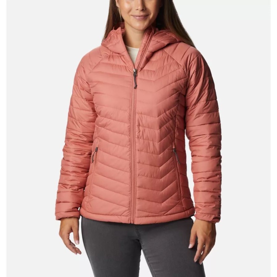Puder Lite Isolierte Kapuzenjacke Für Damen Columbia Dark Coral