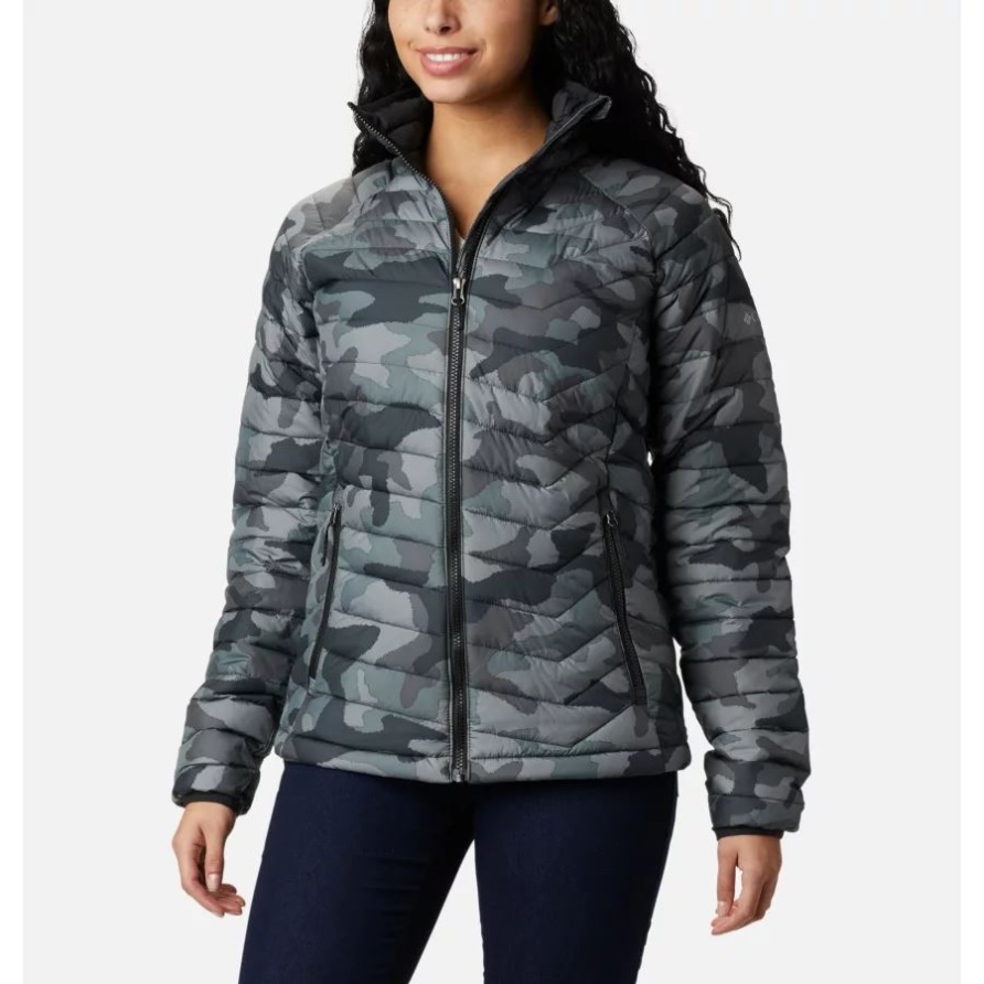 Damenpuderjacke Columbia Black Traditional Camo