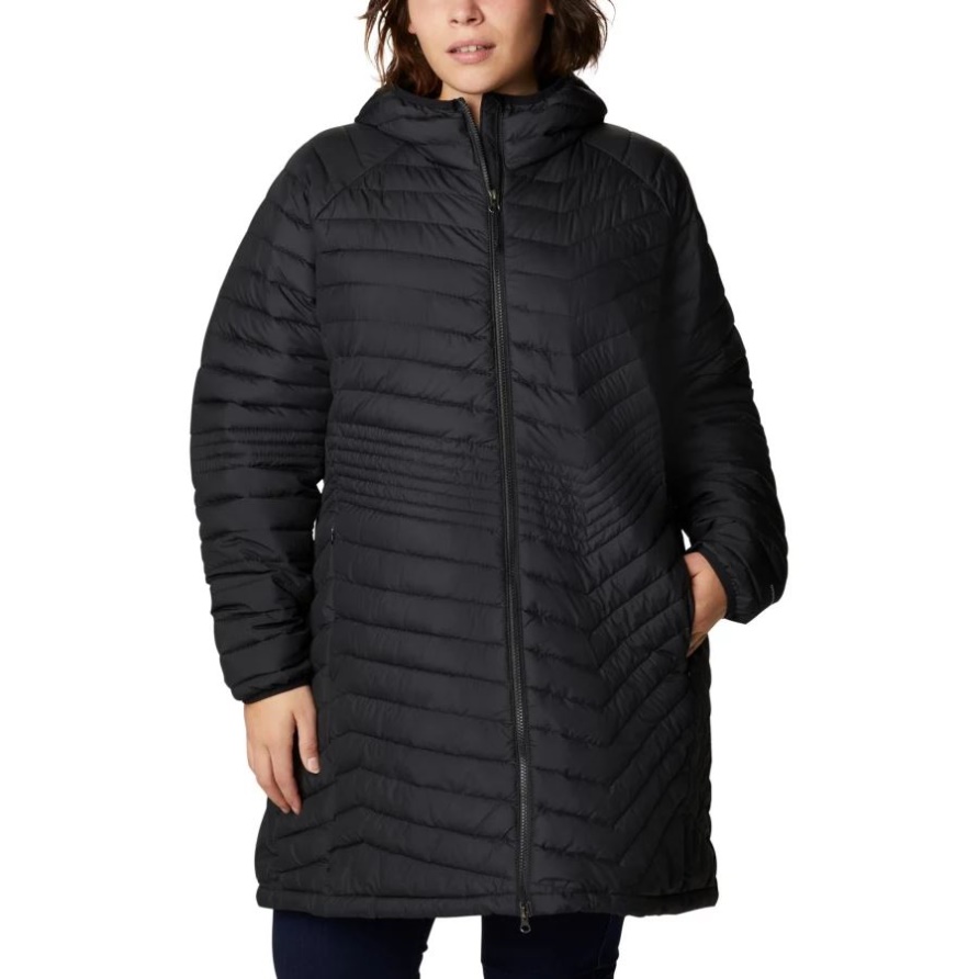 Damen-Powder-Lite-Mid-Jacke Plus Größe Columbia Black