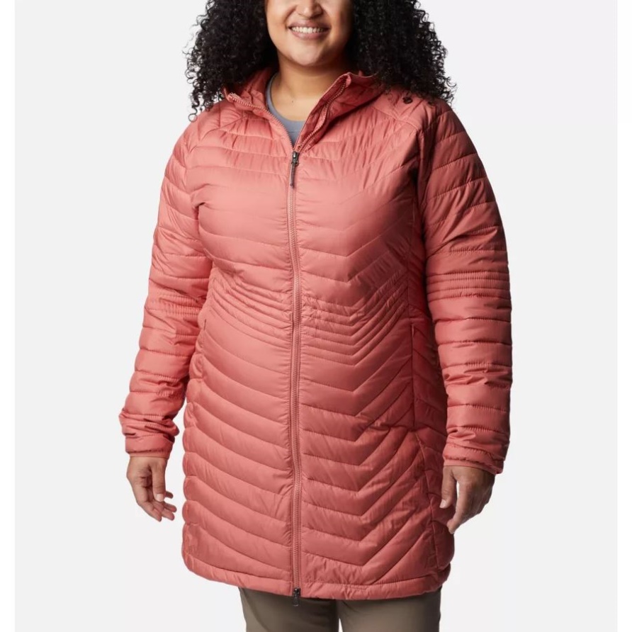 Damenpuder Lite Mitteljacke Plus Größe Columbia Dark Coral
