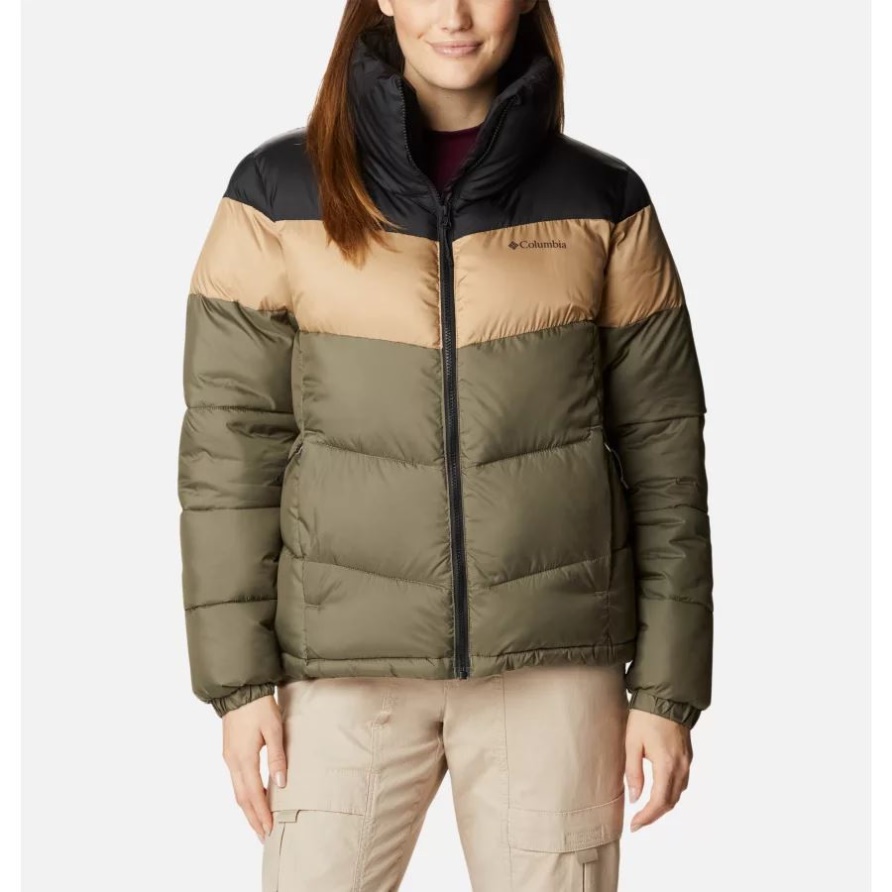 Puffect-Farbblockjacke Für Damen Columbia Stone Green/beach/black