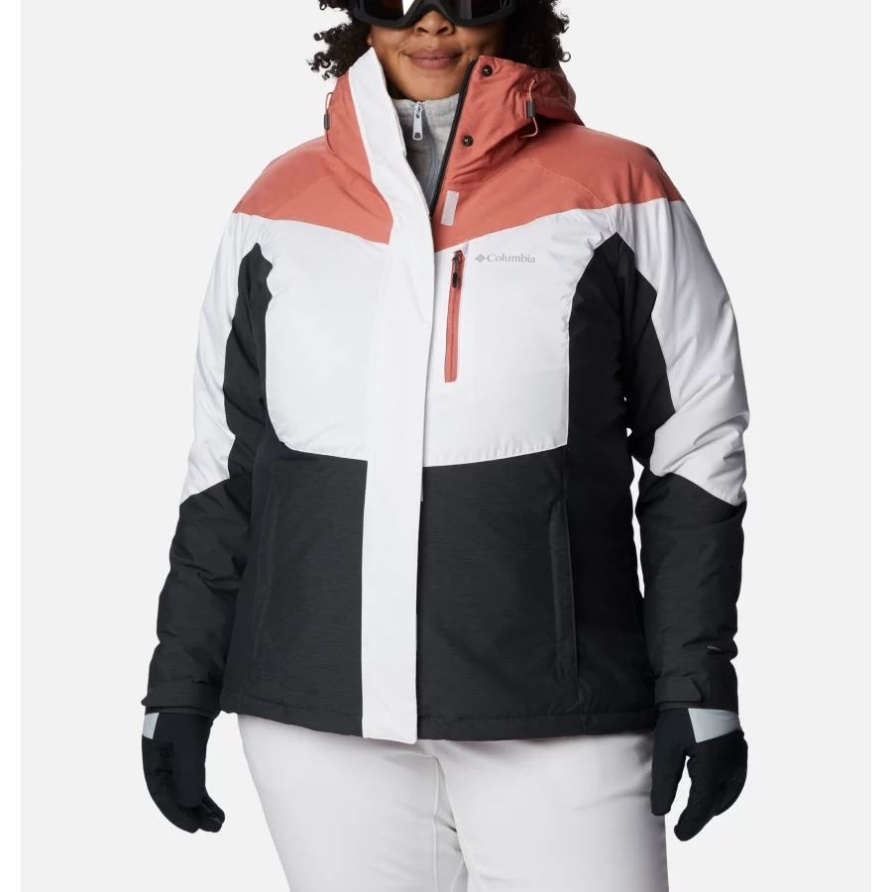 Rosie Run Isolierjacke Für Damen Plus Größe Weiß/dk Korallenrot Meliert/haifisch Meliert Columbia