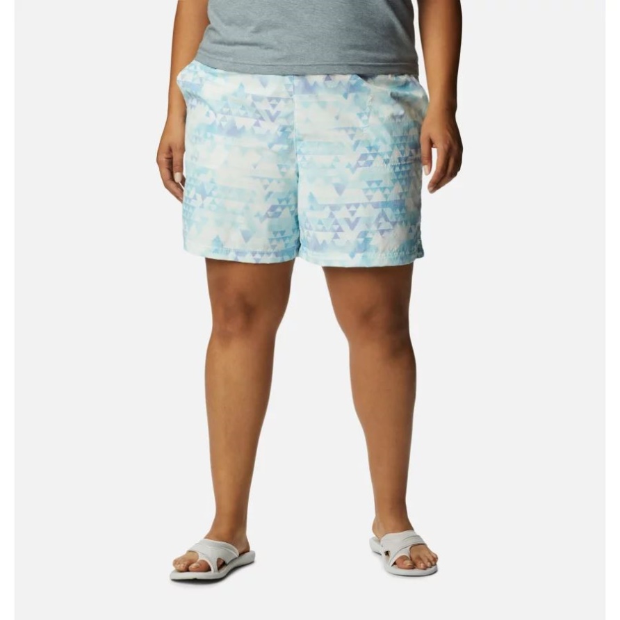 Damen-Sandy River II-Shorts Mit Print In Übergröße Columbia Spring Blue/Distant Peaks
