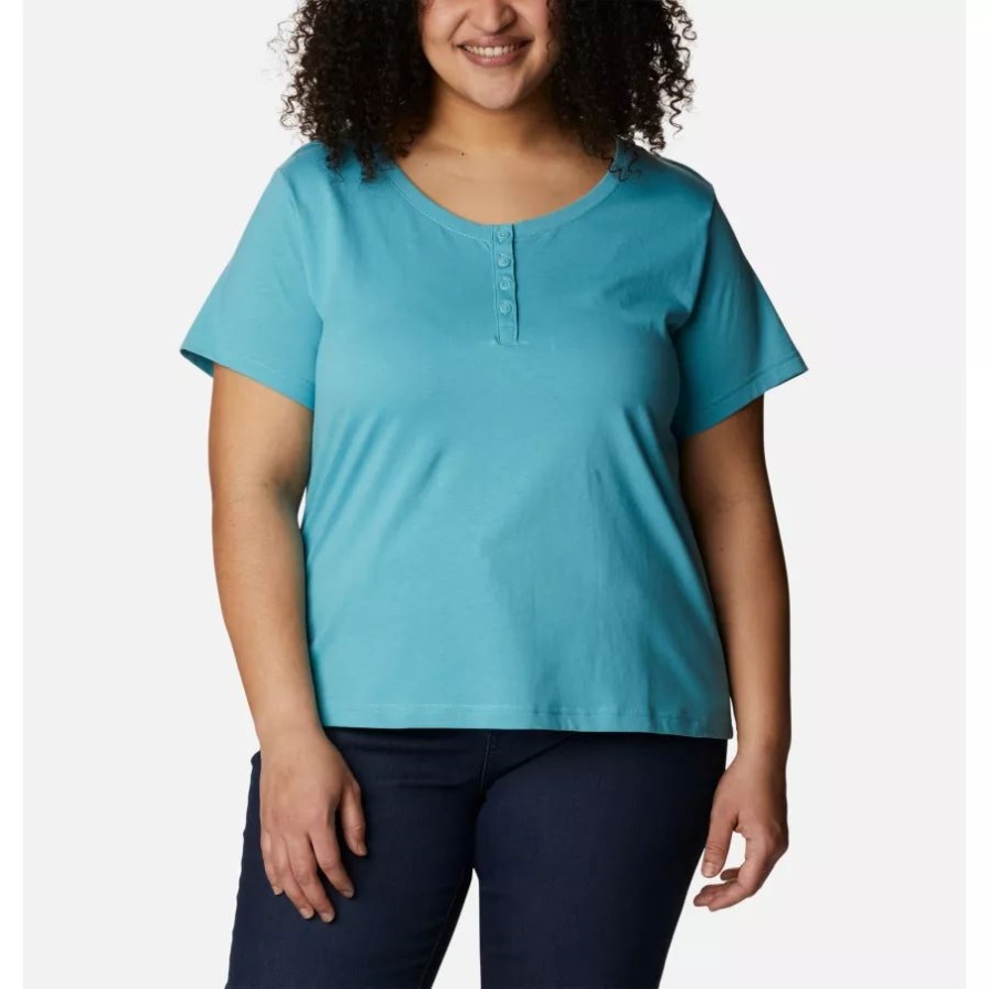 Saphirpunkt-Henley Für Damen In Übergröße Columbia Sea Wave