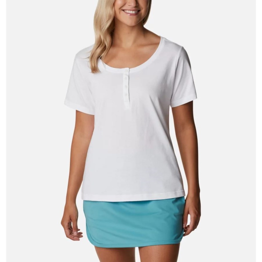 Saphirpunkt-Henley Für Damen, Weiß, Kolumbien