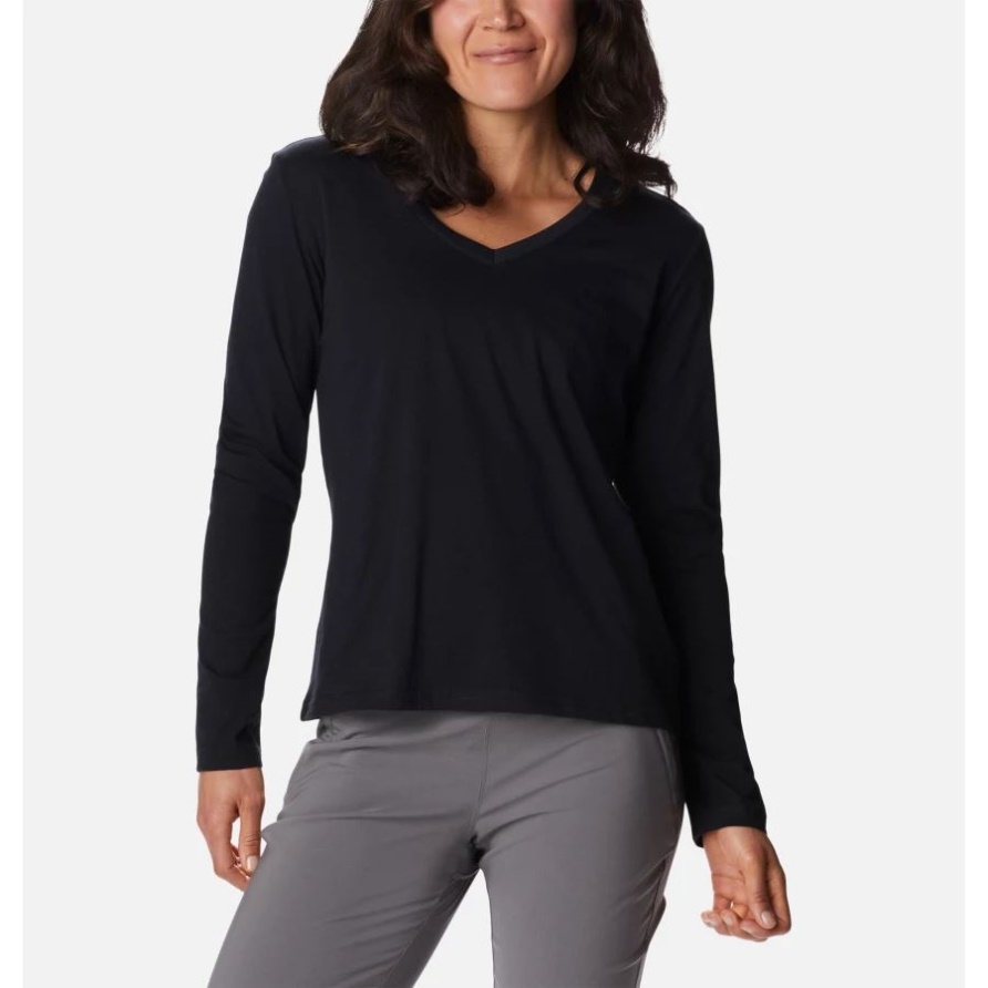 Damen-Sapphire-Point-Langarmshirt Black Columbia