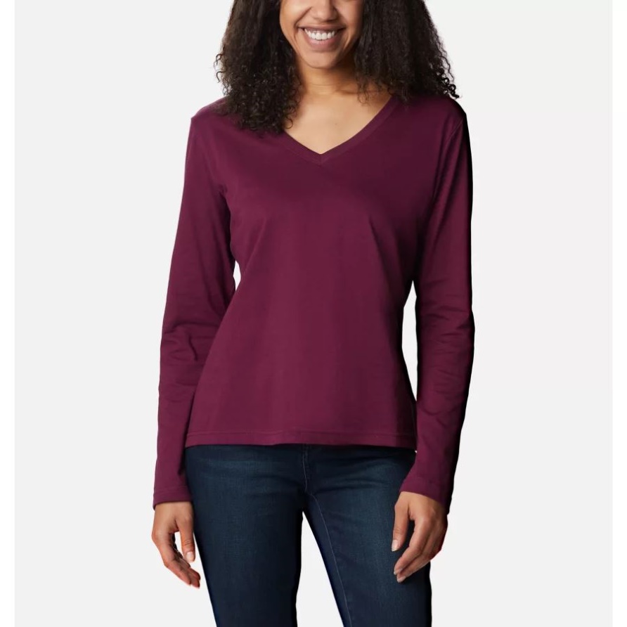 Saphirpunkt-Langarmshirt Für Frauen Columbia Marionberry