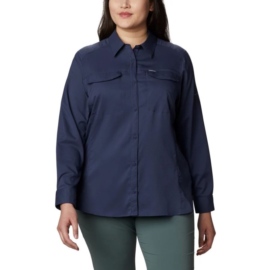 Damen-Shirt Silver Ridge Lite Mit Langen Ärmeln Plus Größe Nachtaktiv Columbia