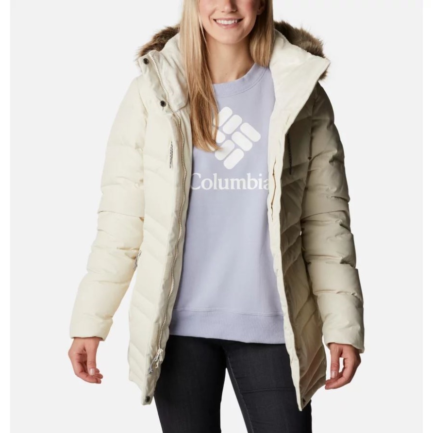 Frauen St. Cloud Kapuzen-mitteldaunenjacke Chalk Columbia