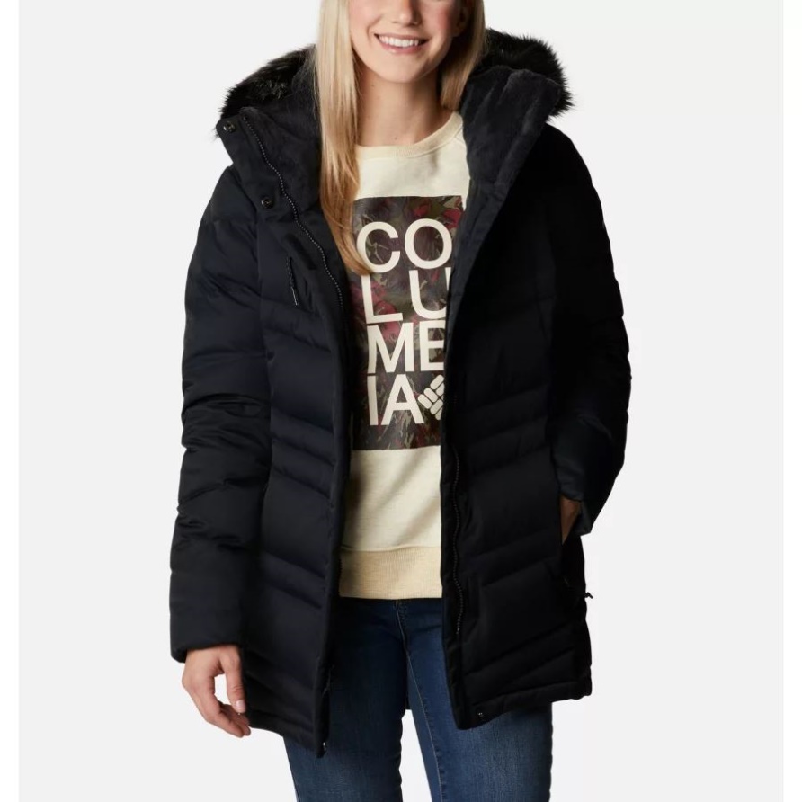 Frauen St. Cloud Mitteldaunenjacke Mit Kapuze Columbia Schwarz