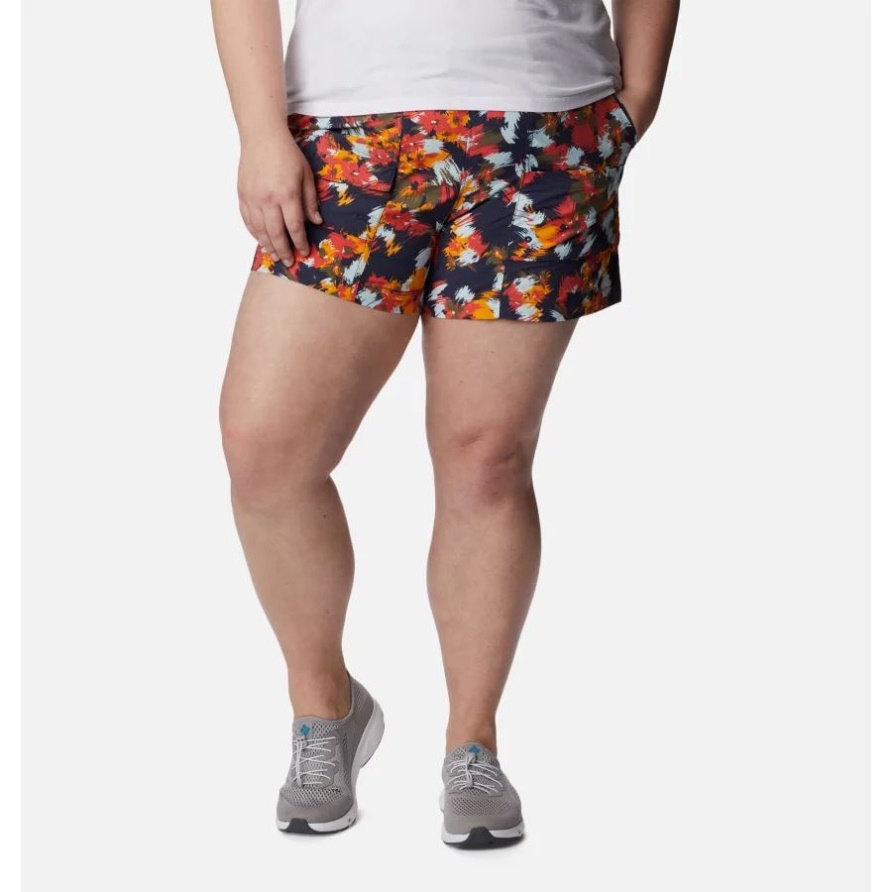 Sommertrockene Cargo-Shorts Für Damen In Großen Größen Columbia Nocturnal Typhoon Blooms Multi