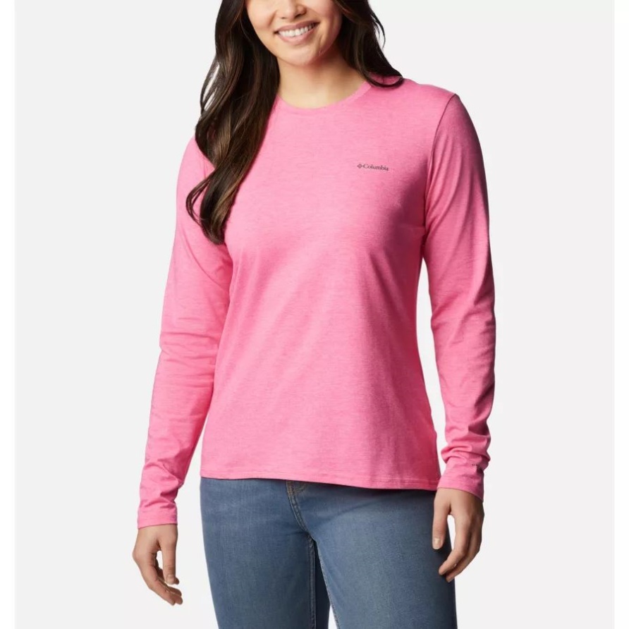 Sun Trek Langarm T-shirt Damen Columbia Wild Geranium Heather