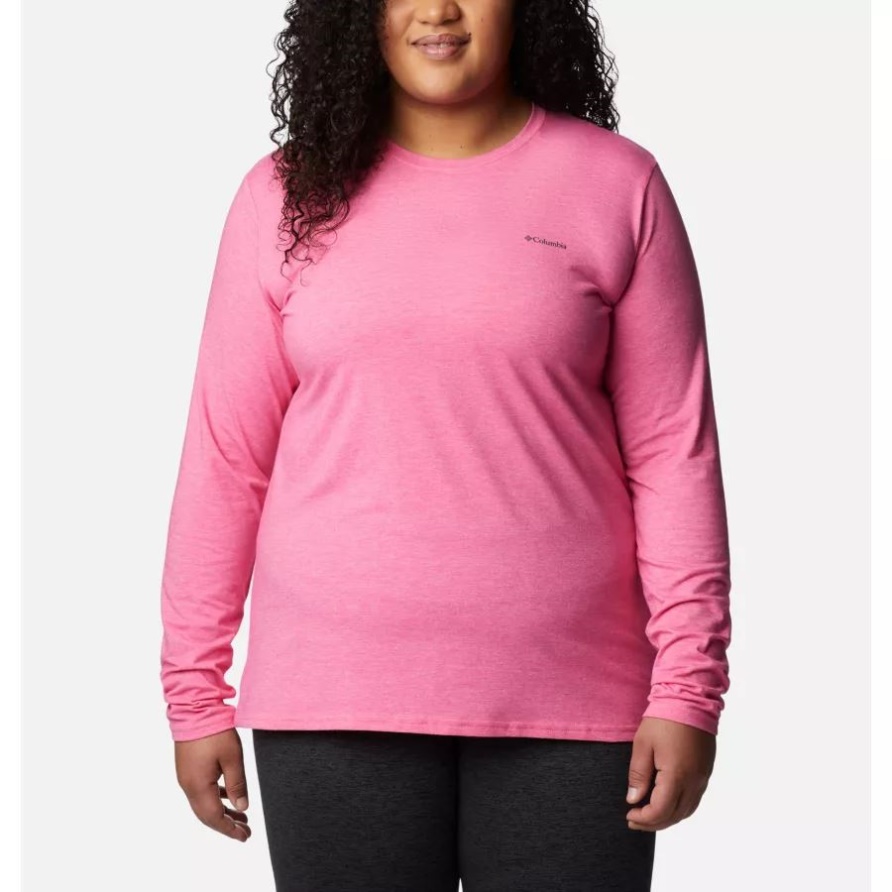 Sun Trek Langarm T-shirt Für Damen Plus Größe Columbia Wild Geranium Heather