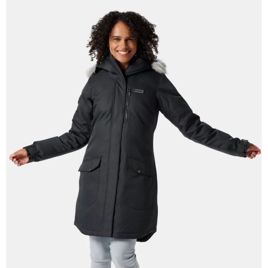 Suttle Mountain Lange Isolierte Damenjacke Schwarz Columbia