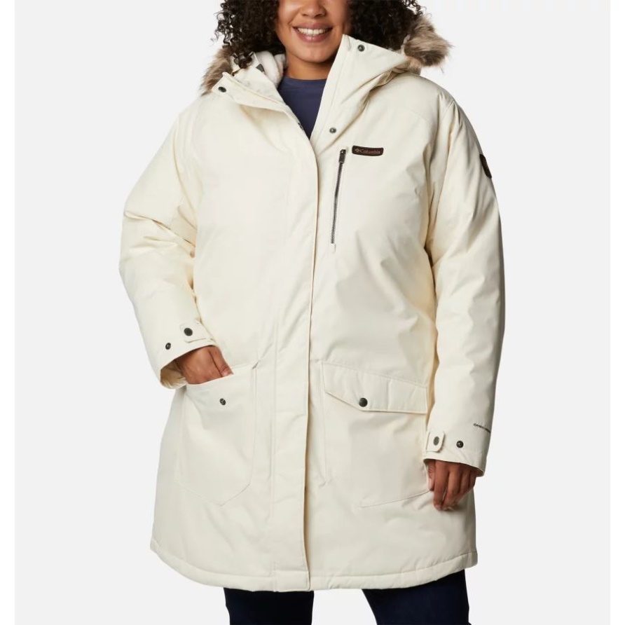 Lange Isolierte Jacke Von Suttle Mountain Für Damen Plus Größe Columbia Chalk