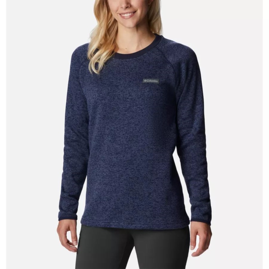 Damen Pullover Weather Fleece Crew Shirt Dark Night Heather Columbia
