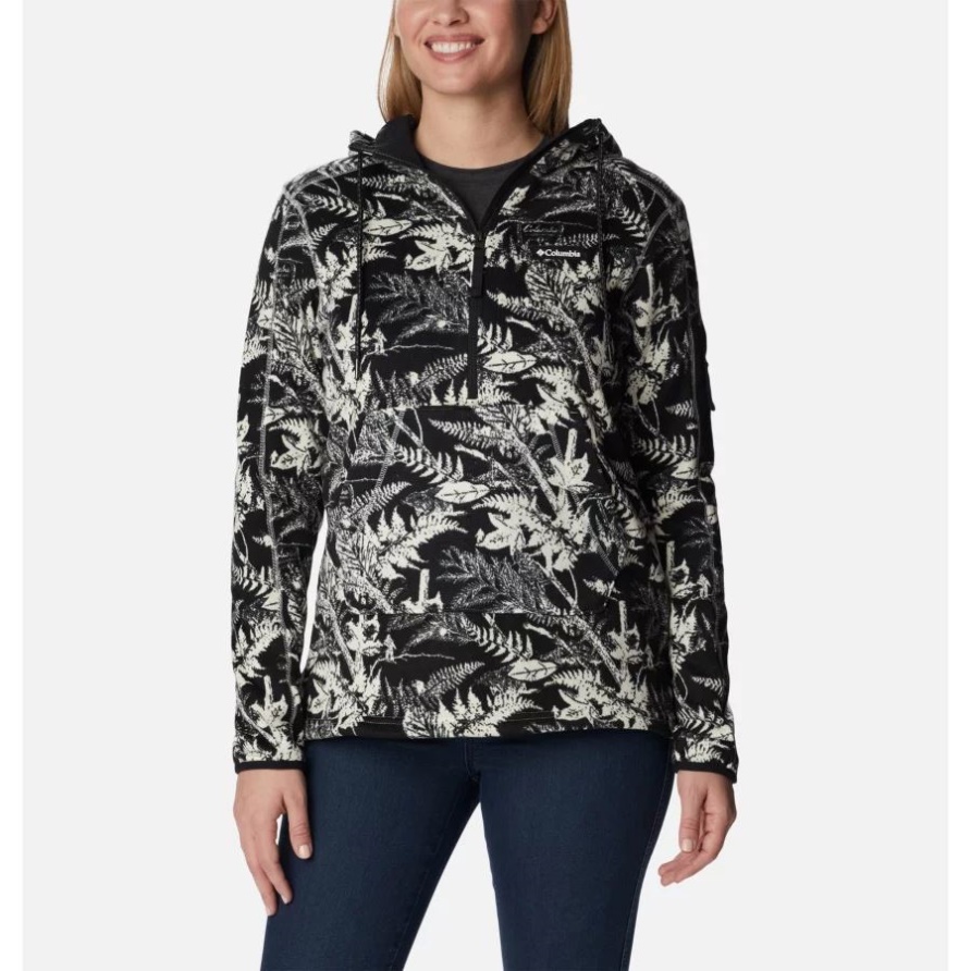 Damen Pullover Weather Fleece Kapuzenpullover Chalk North Woods Tonal Columbia