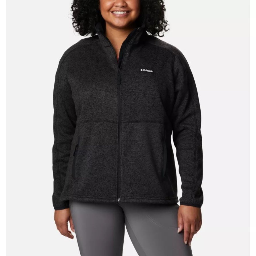 Damenpullover Weather Full Zip Plus Size Columbia Black Heather