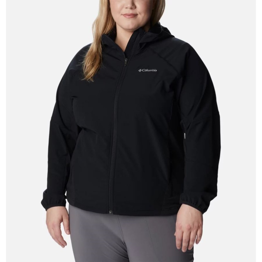 Süße Softshell-Kapuzenjacke Für Damen Plus Größe Black Columbia