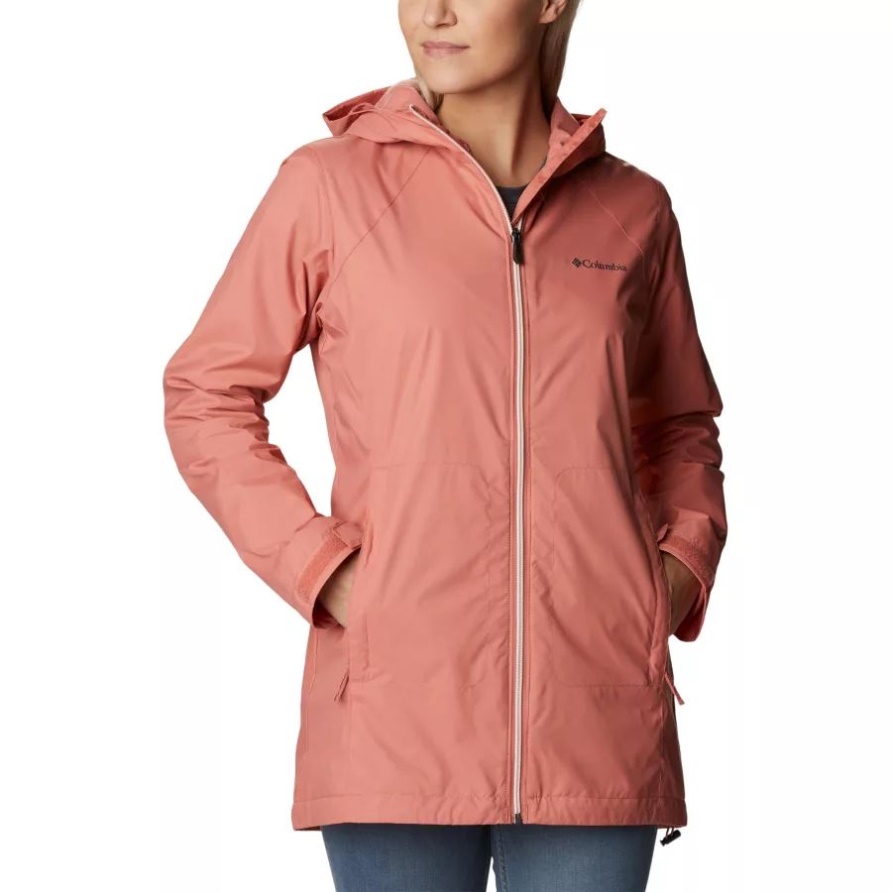 Lange Jacke Mit Switchback-futter Für Damen Columbia Dark Coral