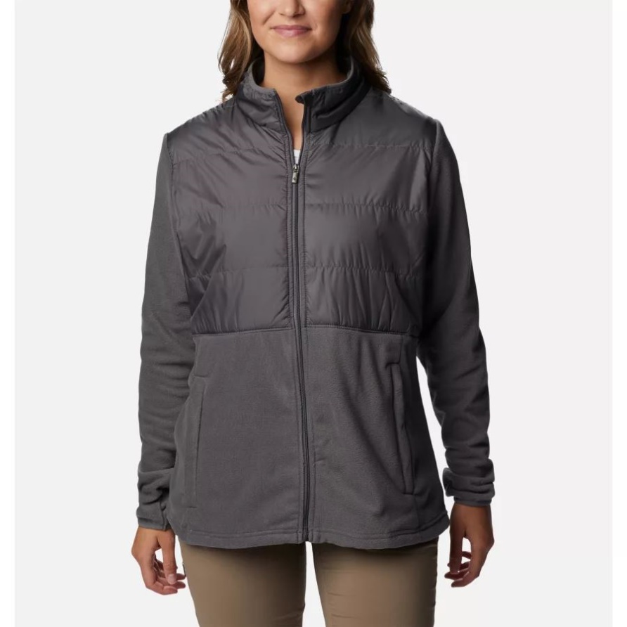 Damen-Tamarancho-Fleecejacke Mit Durchgehendem Reißverschluss Columbia City Grey