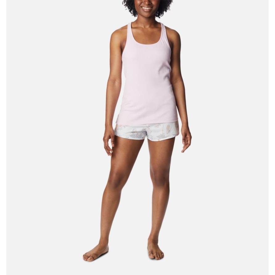 Damen Tank & Shorts Schlafset Columbia White / Radical Botanical