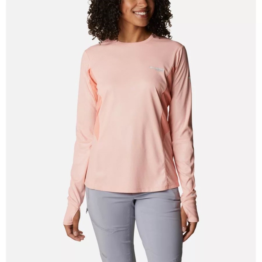Titan Pass 2.0 Technisches Langarm-T-Shirt Für Damen Coral Reef Columbia