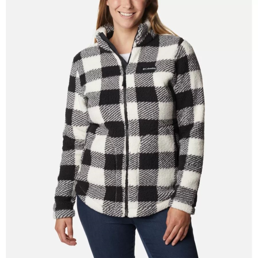 West Bend Fleecejacke Mit Durchgehendem Reißverschluss Für Damen Kreidekarodruck Columbia