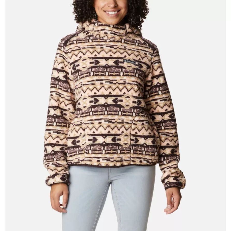 Damen West Bend Hoodie Columbia New Cinder 80er Streifendruck