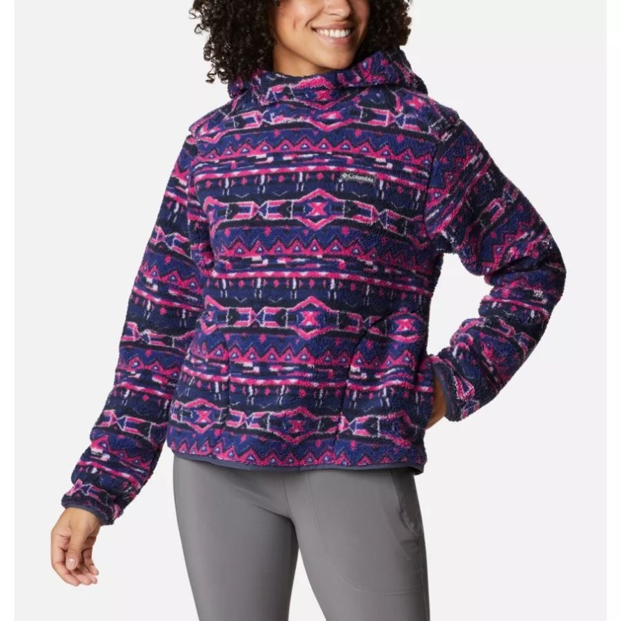 West Bend Hoodie Für Damen Dark Sapphire 80s Stripe Print Columbia