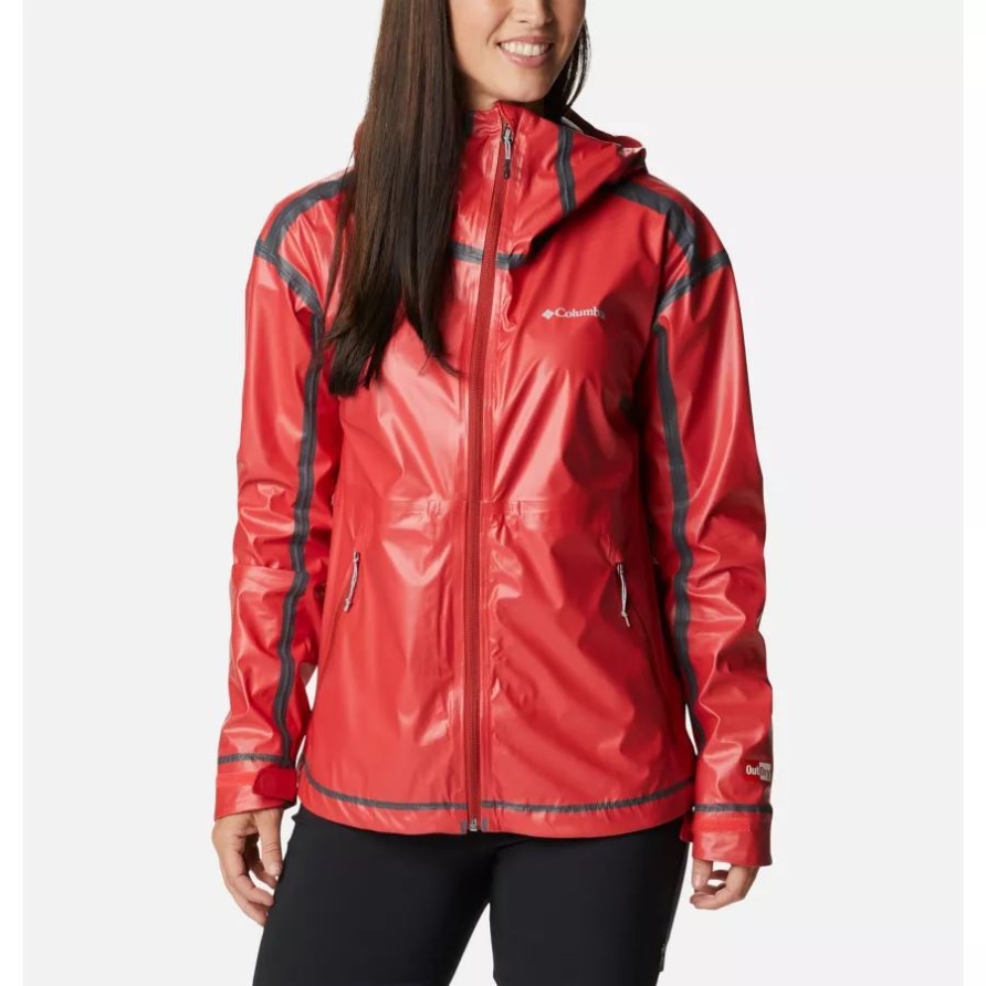Wildrain Wasserdichte Shelljacke Für Damen Red Hibiscus Columbia