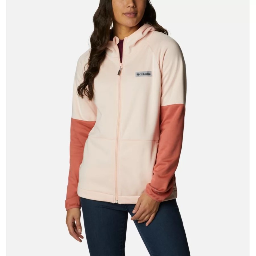 Windgates-Hoodie Mit Durchgehendem Reißverschluss Für Damen Columbia Peach Blossom/Dark Coral