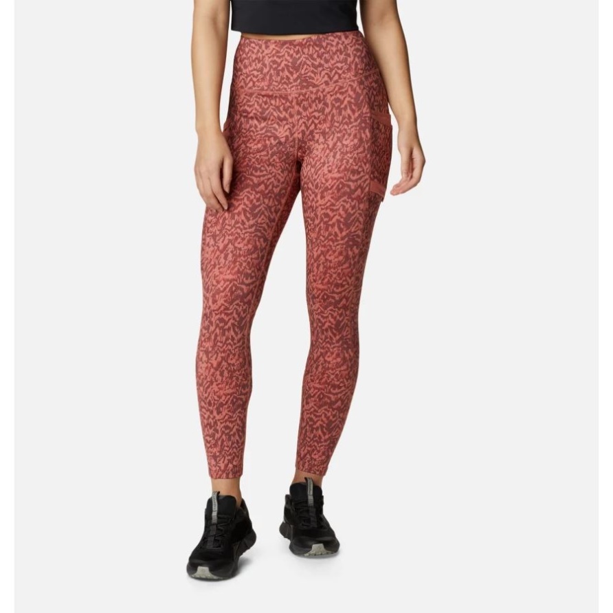 Damen-Leggings Windgates II Dark Coral Terrain Columbia