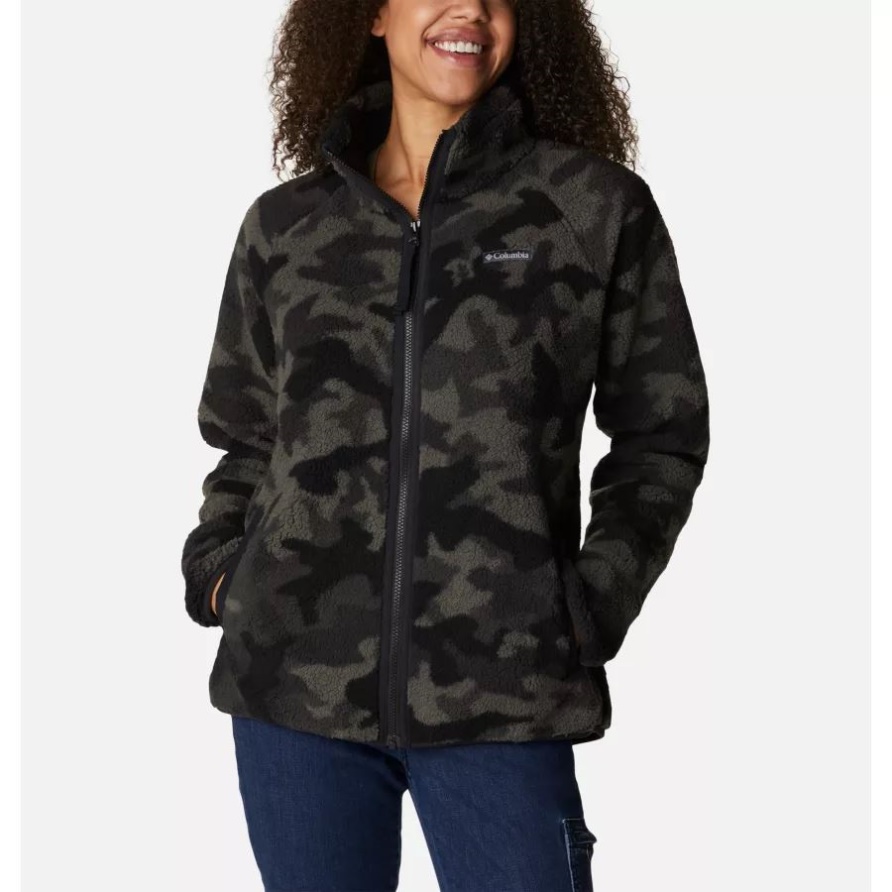 Warmes, Schweres Fleece Für Den Winter Für Damen Columbia Black Camo