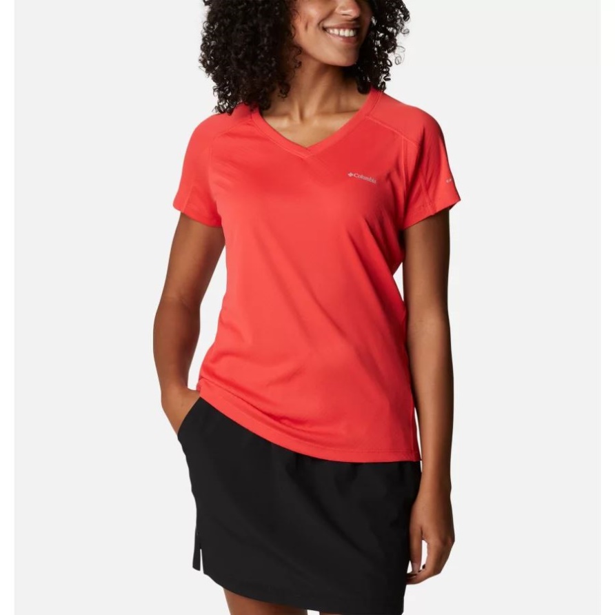 Technisches T-shirt Der Nullregeln Der Frauen Roter Hibiskus Columbia