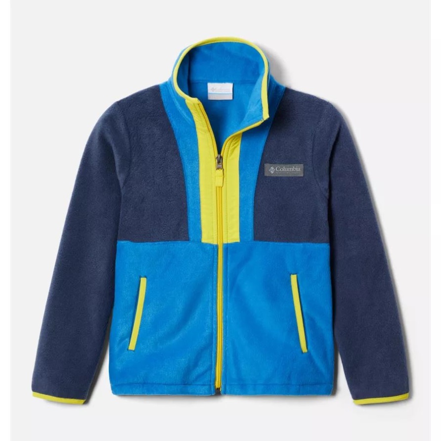 Jugend-Back-Bowl-Fleecejacke Columbia Collegiate Navy/brt Indigo/laser Lemon