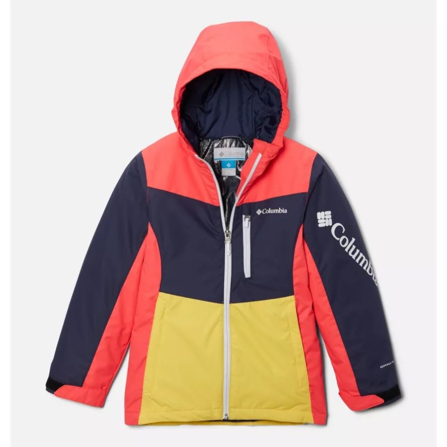 Youth Rosie Run Isolierte Wasserdichte Skijacke Nachtaktiv/neon Sunrise/sun Glow Columbia